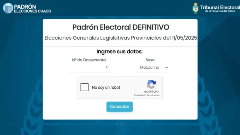Chaco: Ya está disponible el padrón electoral