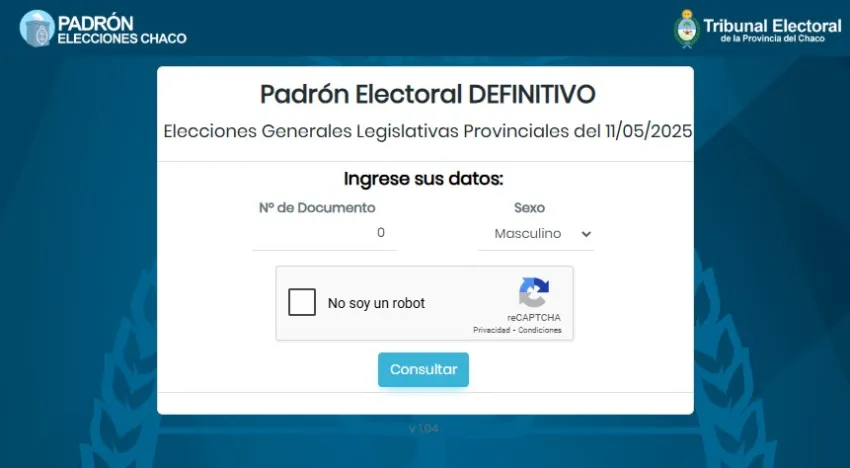Chaco: Ya está disponible el padrón electoral