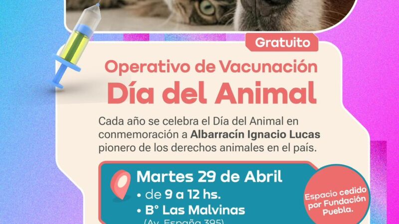 Operativo de vacunación en el Día del Animal en Barranqueras