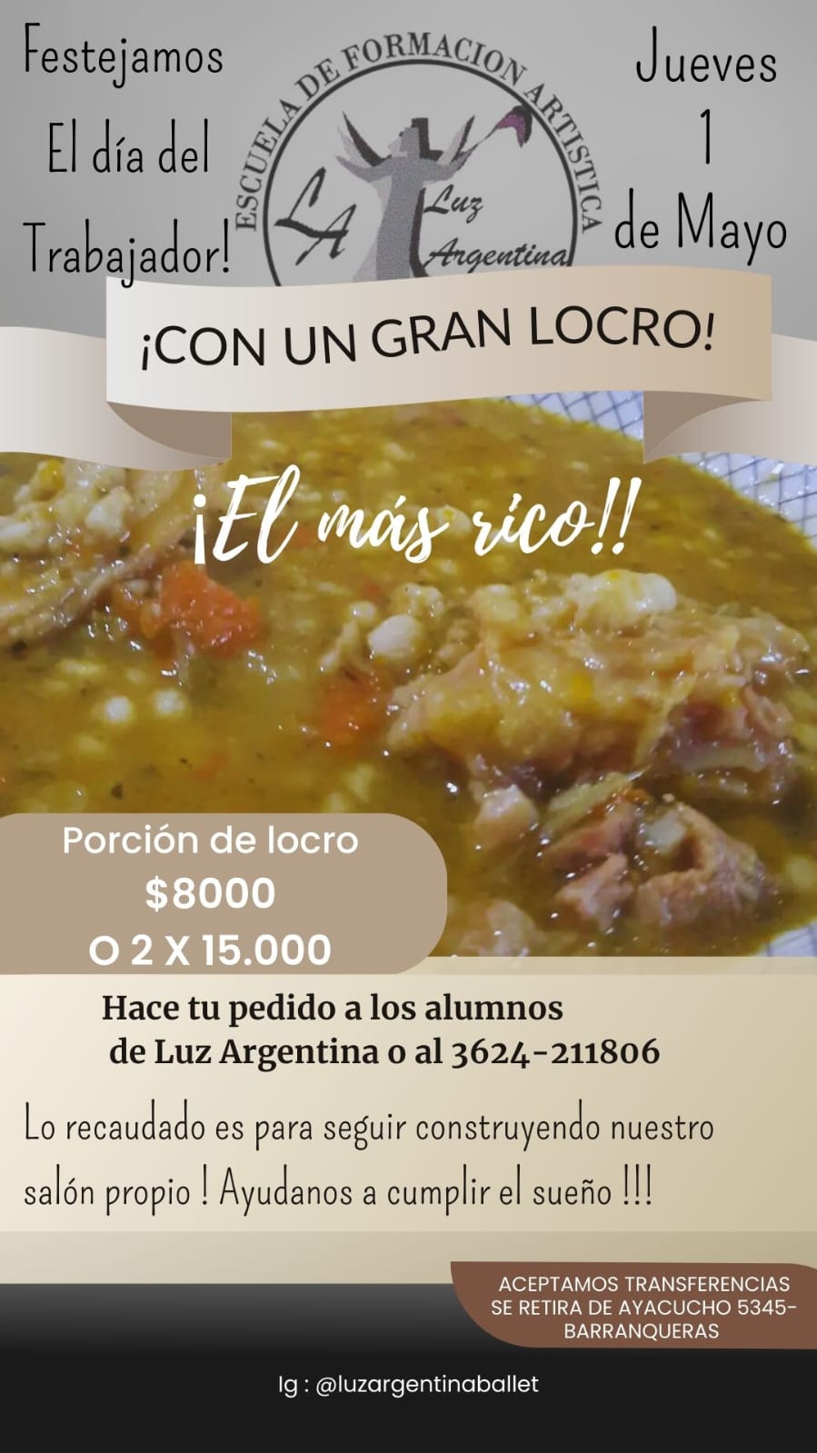 Locro a beneficio: EFA LUZ Argentina busca construir su salón propio