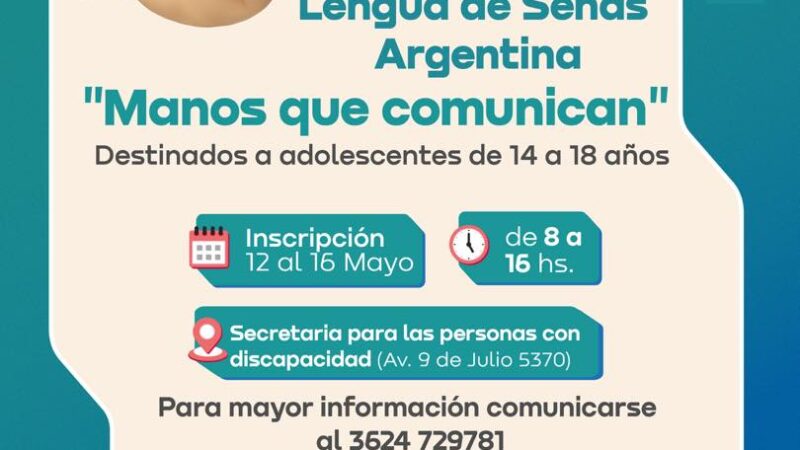 La Municipalidad anunció nuevo curso de Lengua de Señas Argentinas