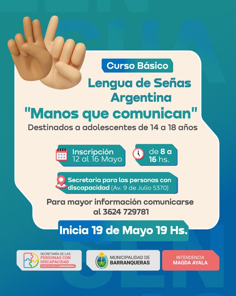 La Municipalidad anunció nuevo curso de Lengua de Señas Argentinas