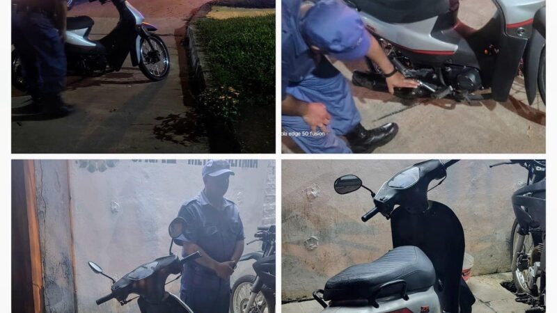 La Policia recupero una moto robada en Resistencia