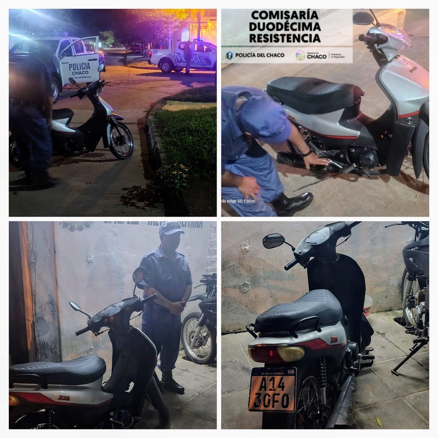 La Policia recupero una moto robada en Resistencia