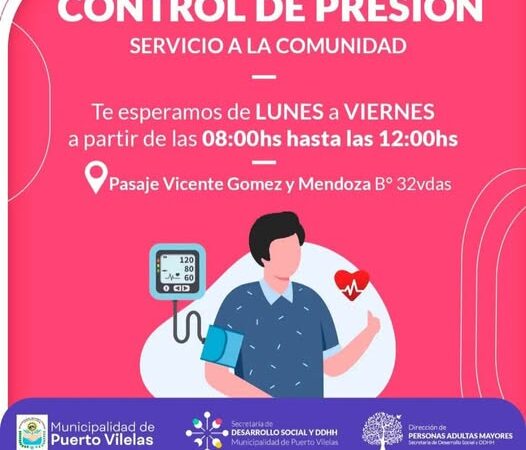 Controles de presión arterial en Vilelas