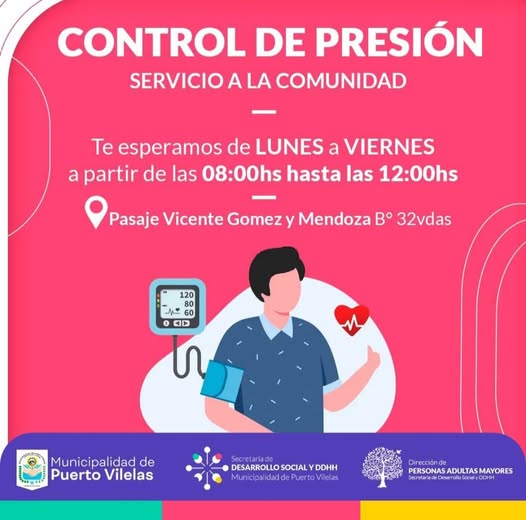 Controles de presión arterial en Vilelas