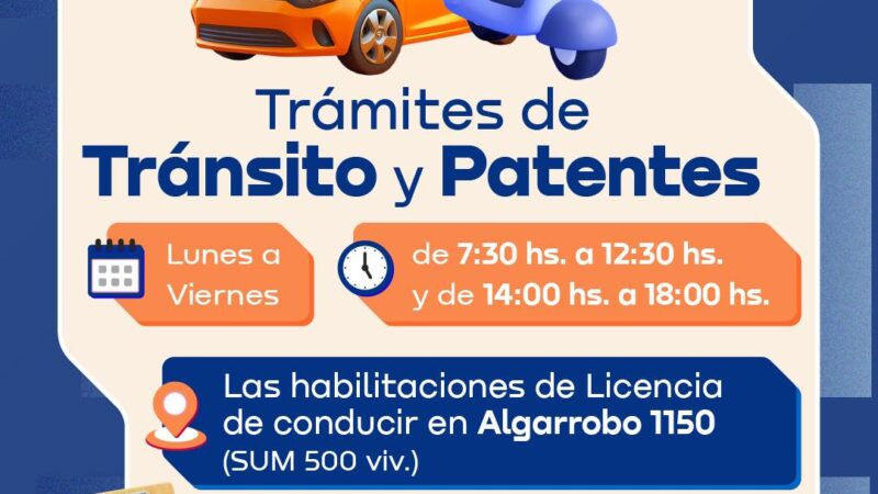 El Municipio de Barranqueras recuerda el número de contacto de la Dirección de Transito y Patentes