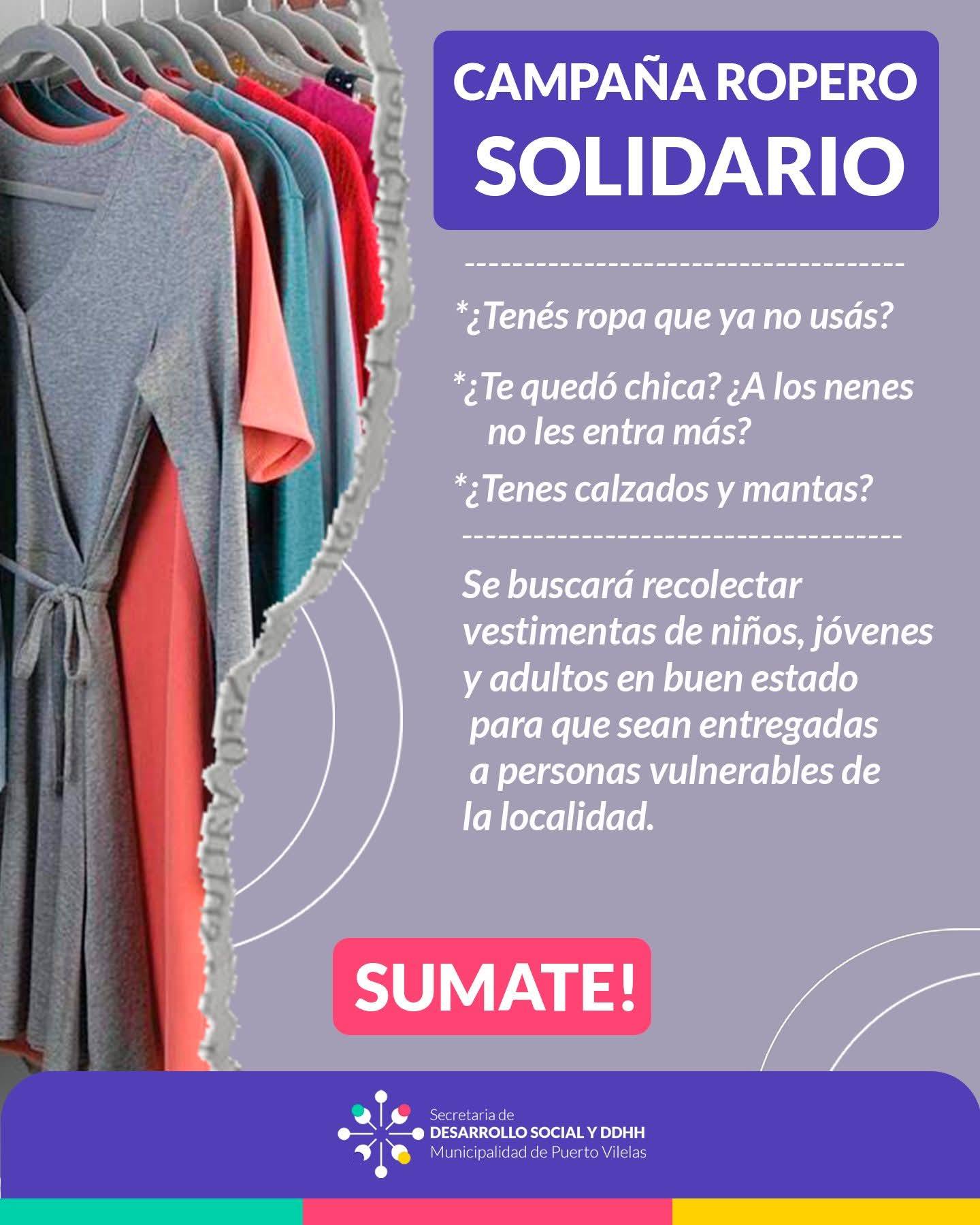 Campaña de ropero solidario en Vilelas