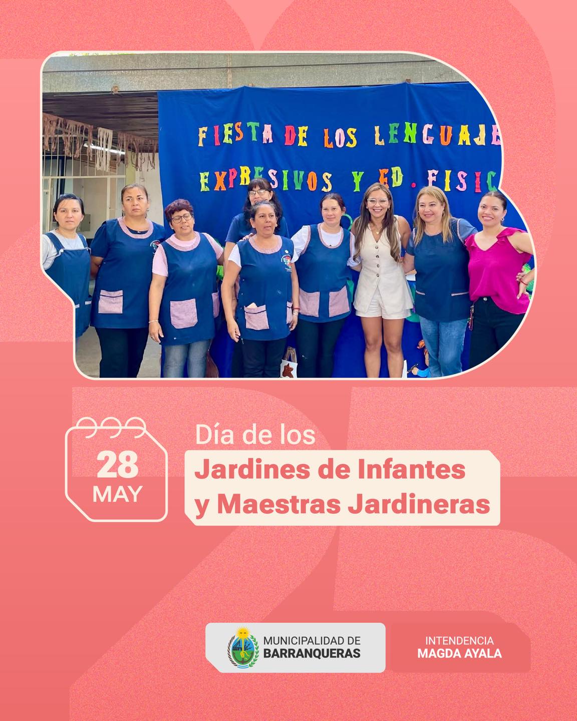 El Municipio de Barranqueras saludo a los jardines de infantes y a las maestras jardineras en su día