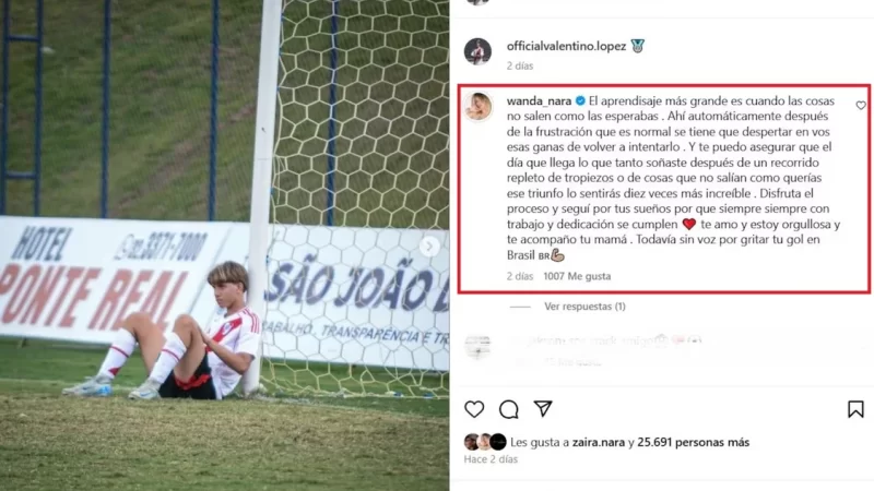 El mensaje de Wanda a su hijo mayor: “El aprendizaje más grande es cuando las cosas no salen”