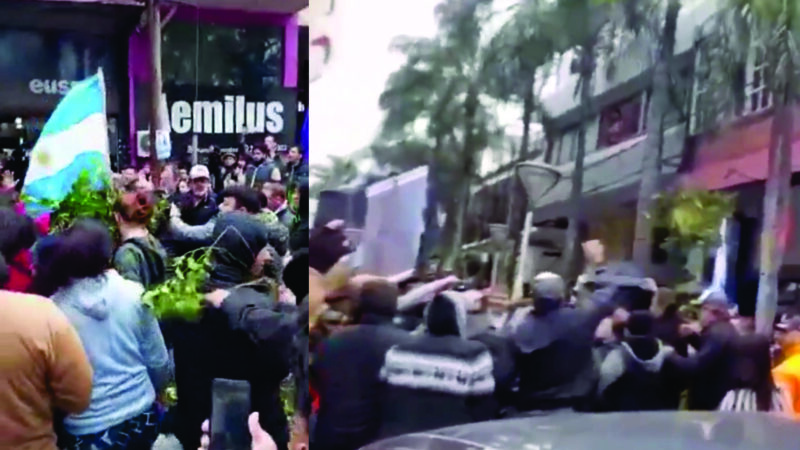 Incidentes en una manifestación de yerbateros durante la visita de Karina Milei a Misiones