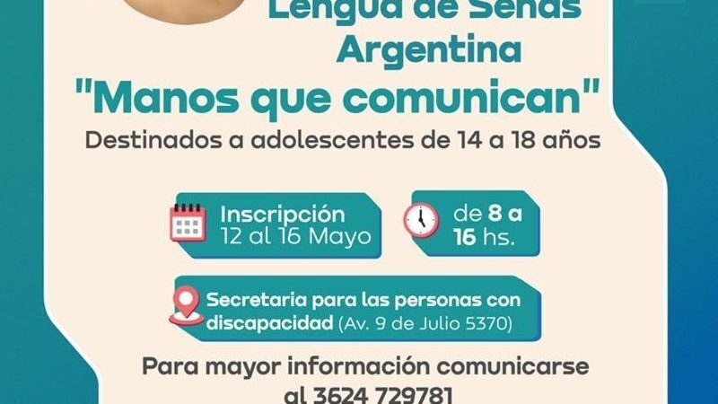 Abren Inscripciones para el Curso de Lengua de Señas Argentina para Adolescentes