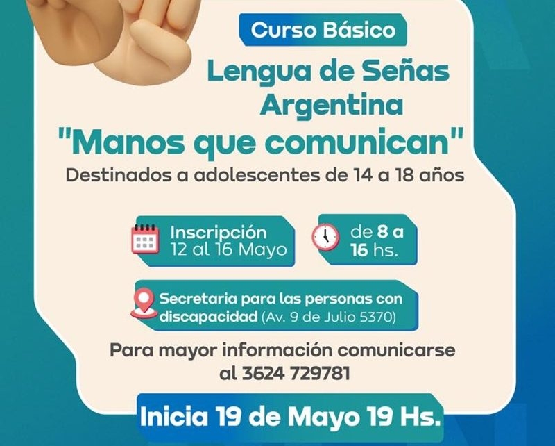 Abren Inscripciones para el Curso de Lengua de Señas Argentina para Adolescentes