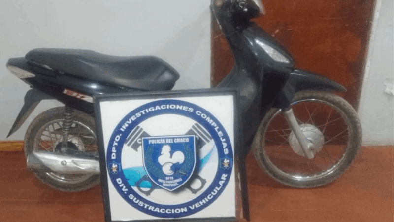 Recuperan motocicleta robada en Barranqueras tras un operativo policial