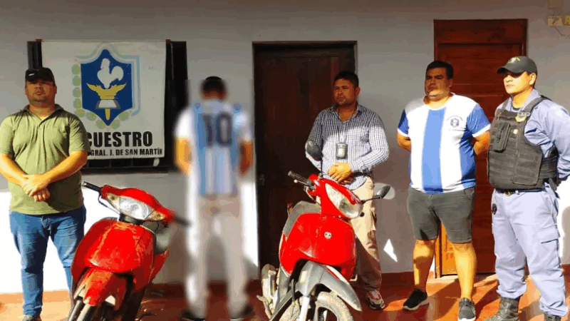 Recuperan motocicleta robada y arrestan al presunto ladrón en San Martín