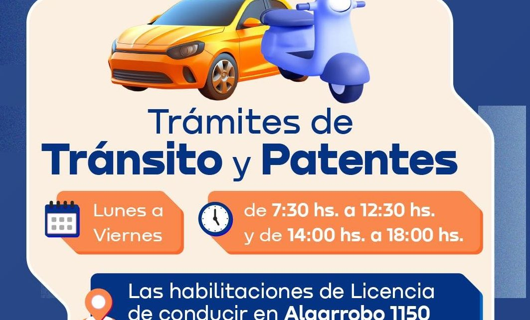 La Municipalidad de Barranqueras informa sobre los horarios para realizar trámites de tránsito y patentes