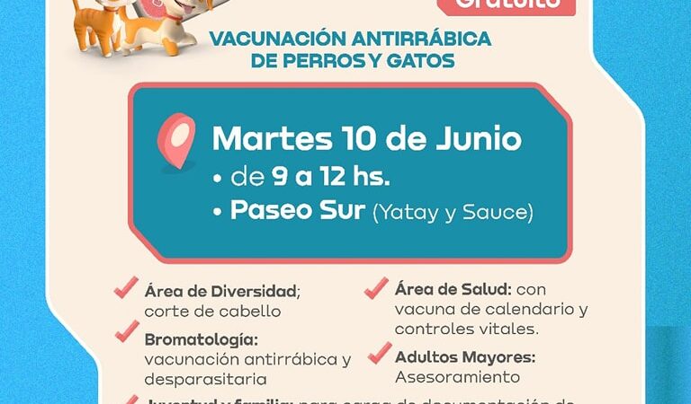 «La Muni te Cuida» con operativo de vacunación para mascotas
