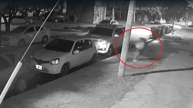Robo en el Barrio Malvinas, fue detectado por las cámaras, y los detuvieron