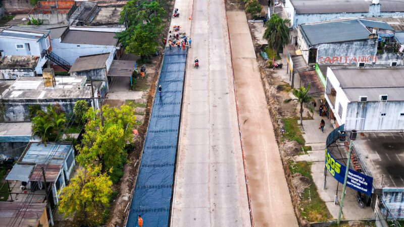 El gobierno provincial inspeccionó las obras de repavimentación en la Avenida 9 de Julio