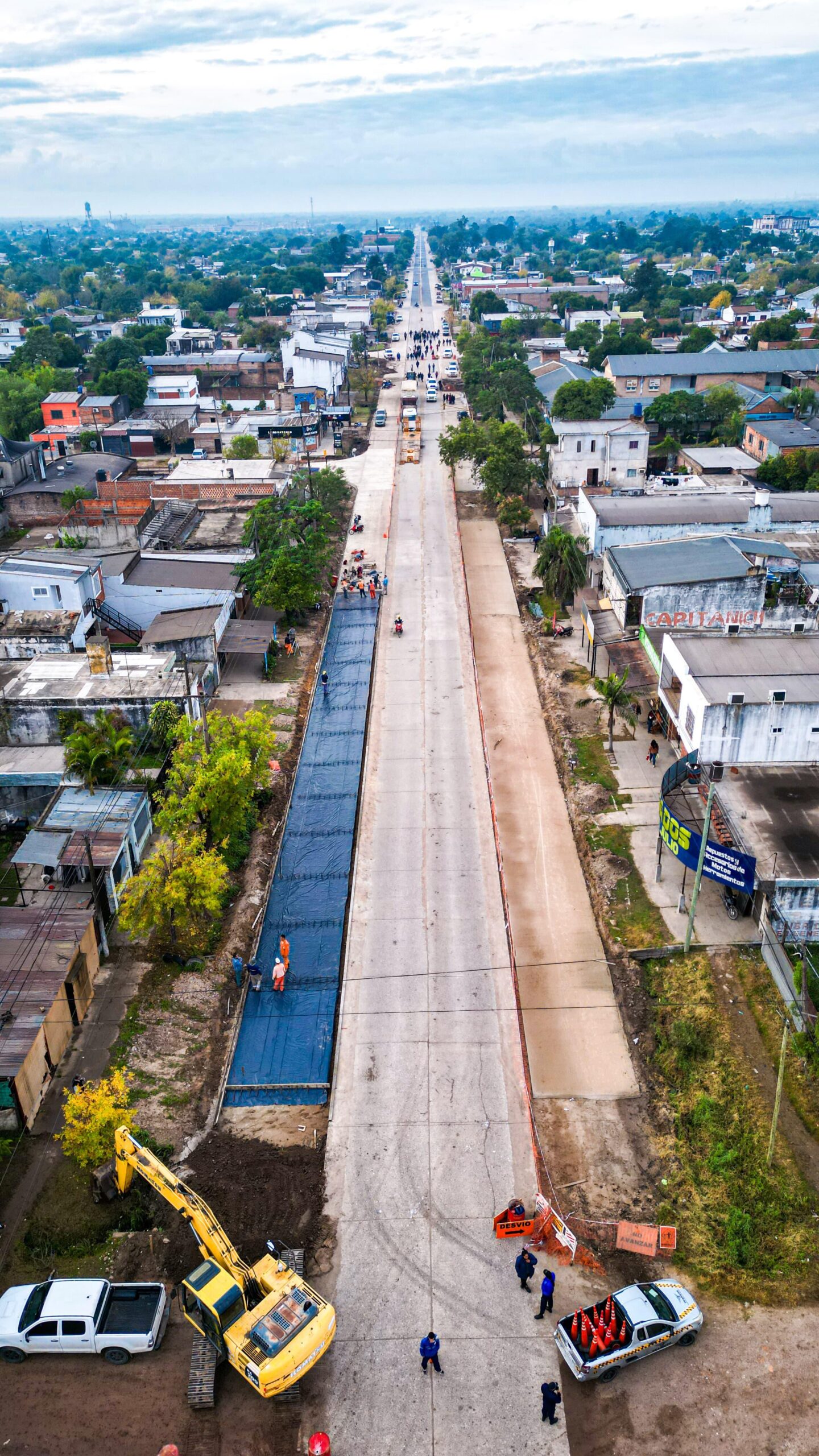 El gobierno provincial inspeccionó las obras de repavimentación en la Avenida 9 de Julio