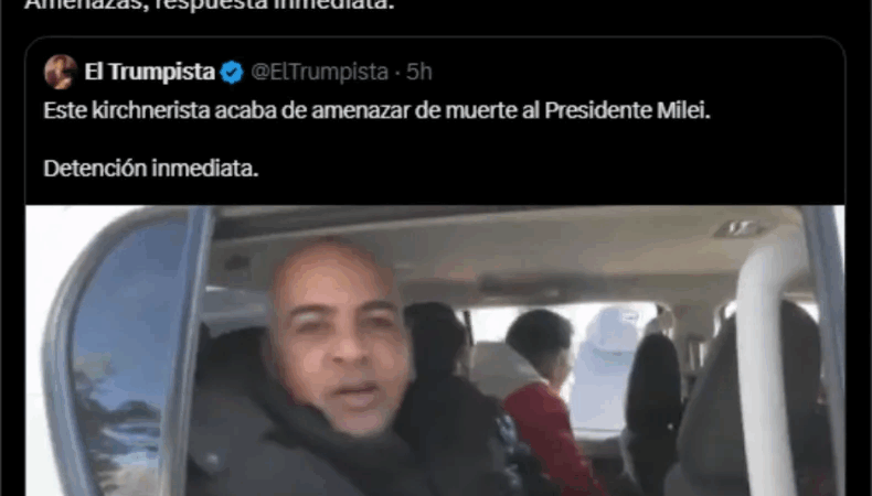 Detienen a un militante por amenazar de muerte a Javier Milei durante una marcha