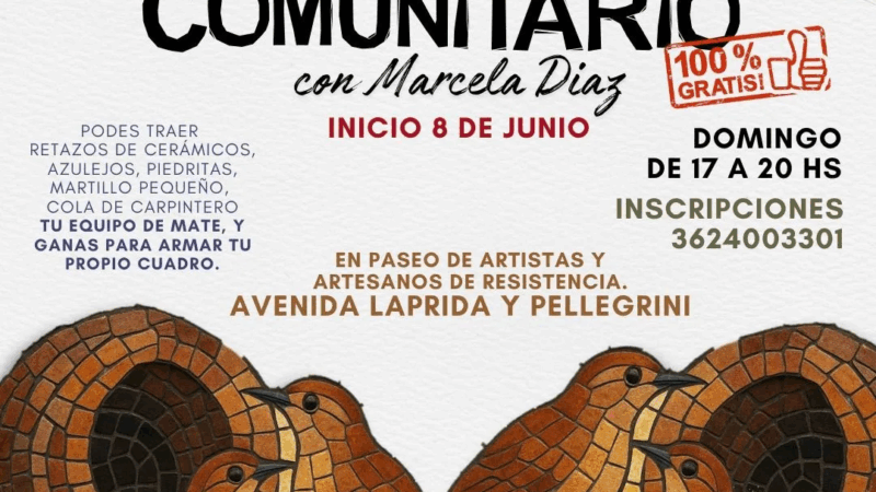El «Paseo de Artistas y Artesanos» invita a un taller de mosaiquismo comunitario gratuito