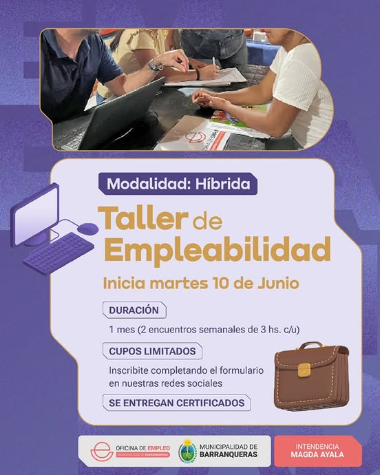 La Municipalidad de Barranqueras lanza un Taller de Empleabilidad para fortalecer el camino laboral de los vecinos