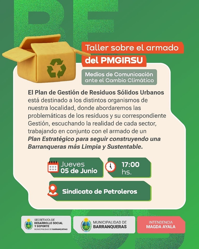 El municipio invita a participar del taller de armado del PMGIRSU